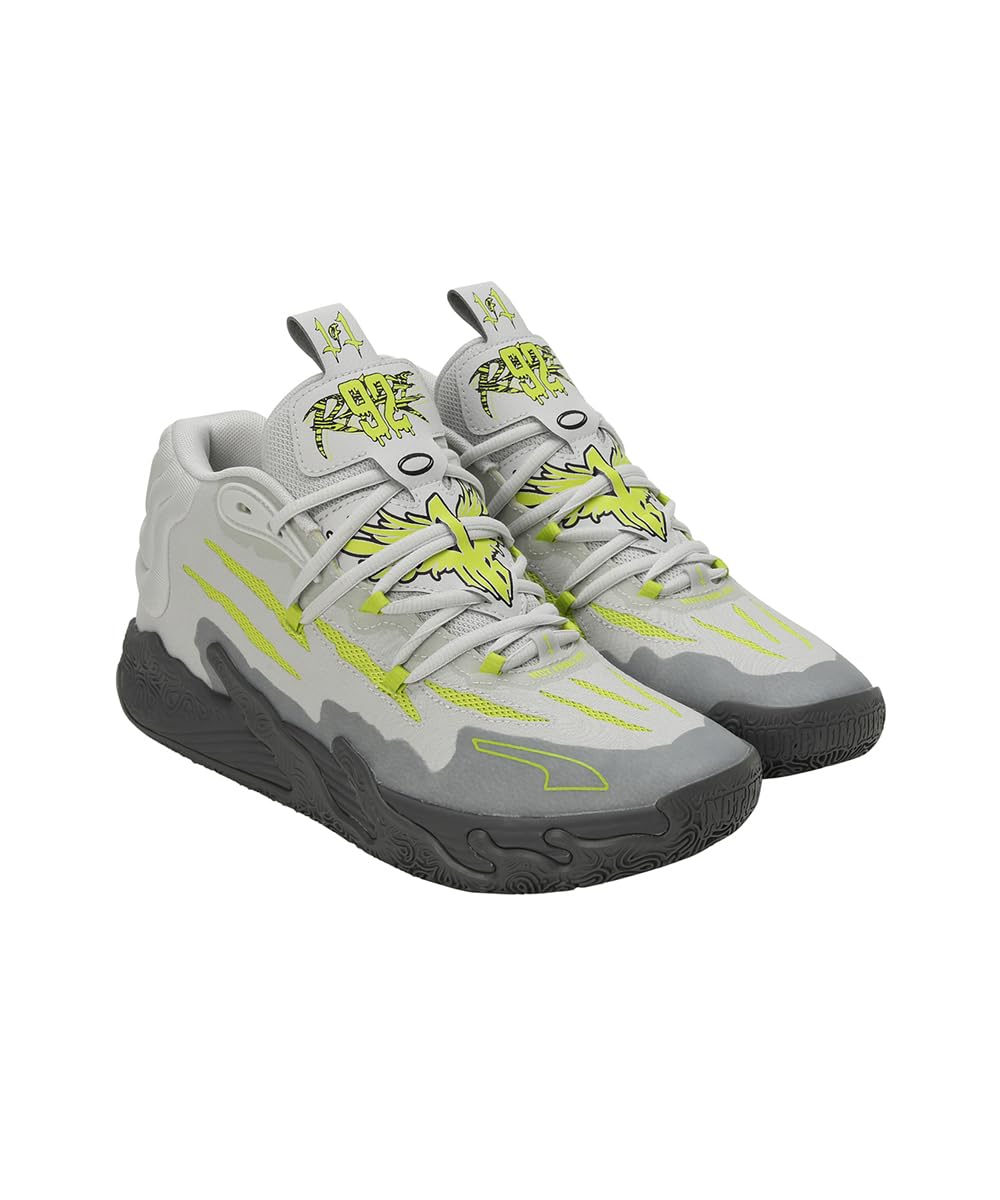 PUMA - Zapatillas de baloncesto para hombre, color blanco y gris