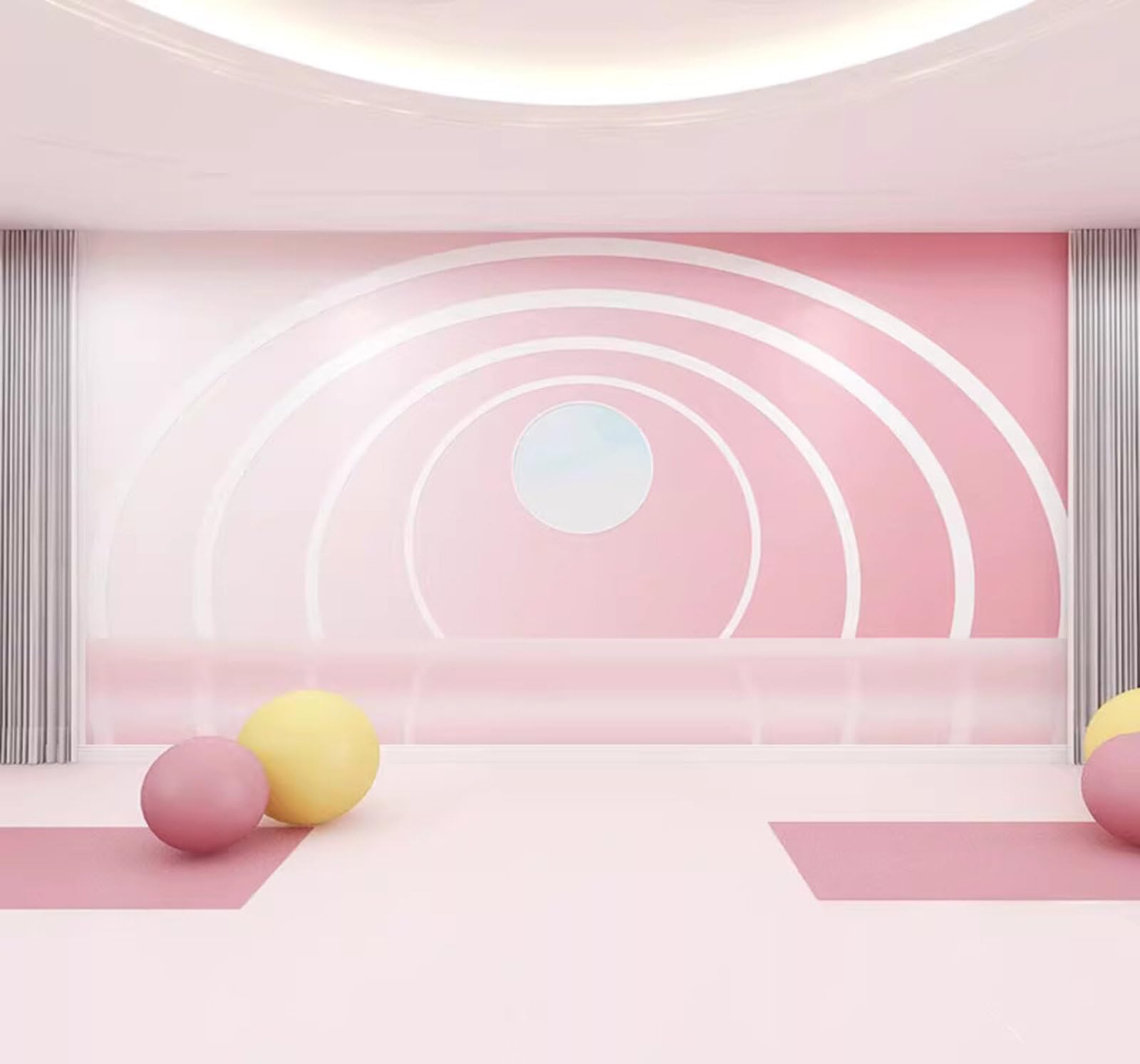 Wallpaper-3D-Xlm 200Cm×140Cm(B×H) Abstract Pink Geometric Visual Extension Gym 3D Wallpaper Easy Install Feature Office Living Room Sofa Bedroom Tv Background Wall Decoration-200Cm×140Cm