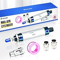 Vista 8 de TAILONZ PNEUMATIC Cilindro de Aire de 16mm Orificio 25mm Carrera de Doble Acción con Conector Y y 2 Piezas de Conexión de 6mm MAL16x25