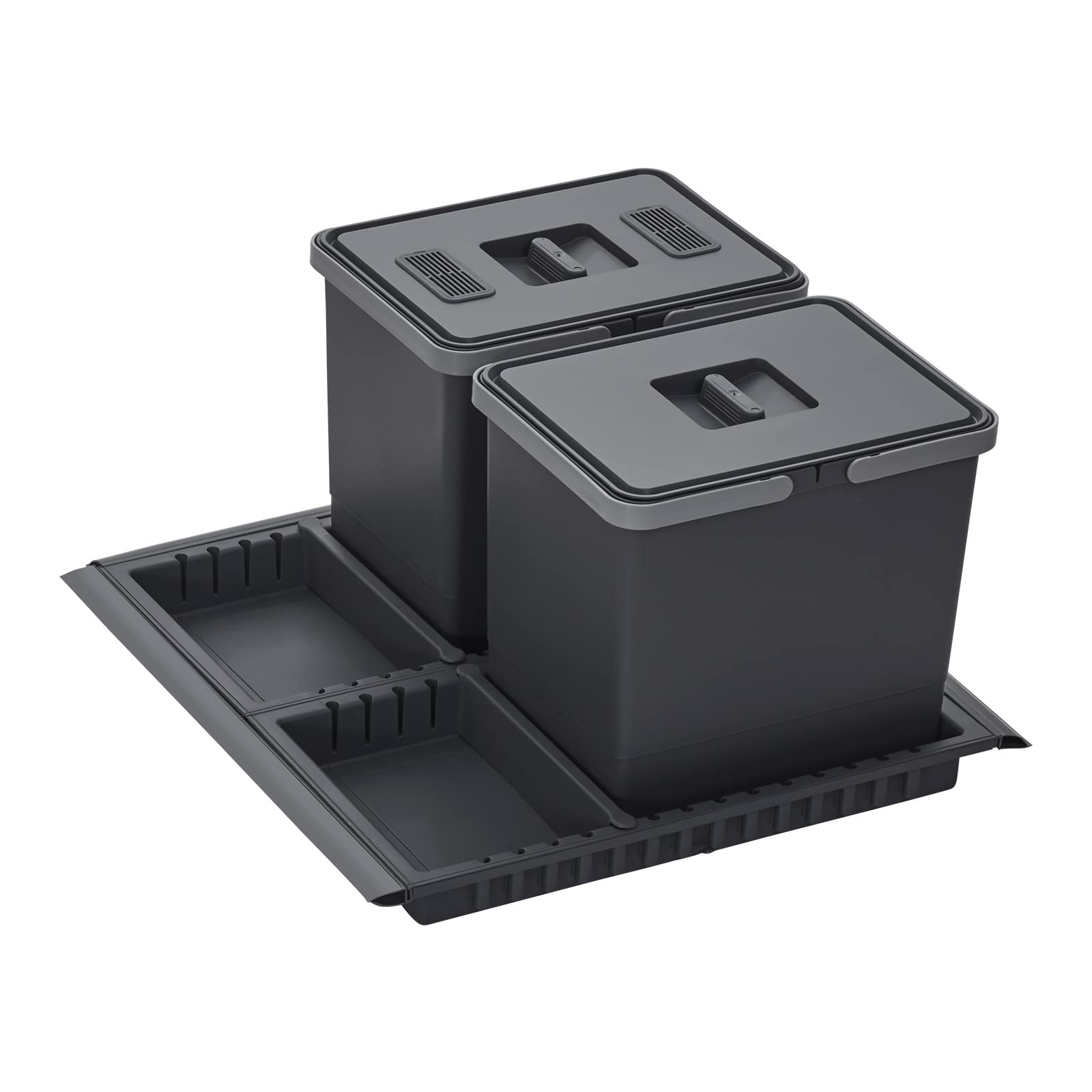 SOTECH Abfallsammler Draw 15+15L Mülleimer mit Deckel Abfallsystem | für Auszug Korpusbreite 60 cm