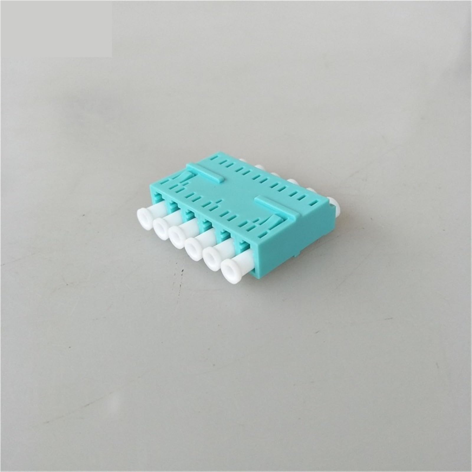 Adaptateur LC 6 cœurs, Adaptateur Fibre Optique OM3 LC/A Bleu-Vert, 100 pièces, coupleur de Fibre Optique, connecteur FTTH, Adaptateur 6 Ports(Aqua OM3)