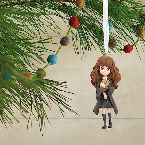 Hallmark Collectable Harry Potter Ornament - Hermione Granger and Book Design, Brown With White Accents, H 9 cm by W 3.5 cm by D 3 cm - Image 4
