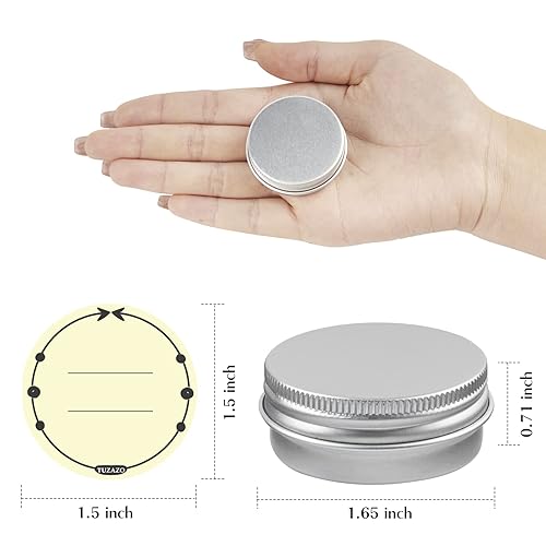 Miniatura 2 de TUZAZO Paquete de 24 latas de aluminio de 12 oz con tapa de rosca y etiquetas, recipientes de cosméticos recargables de tamaño de viaje, latas