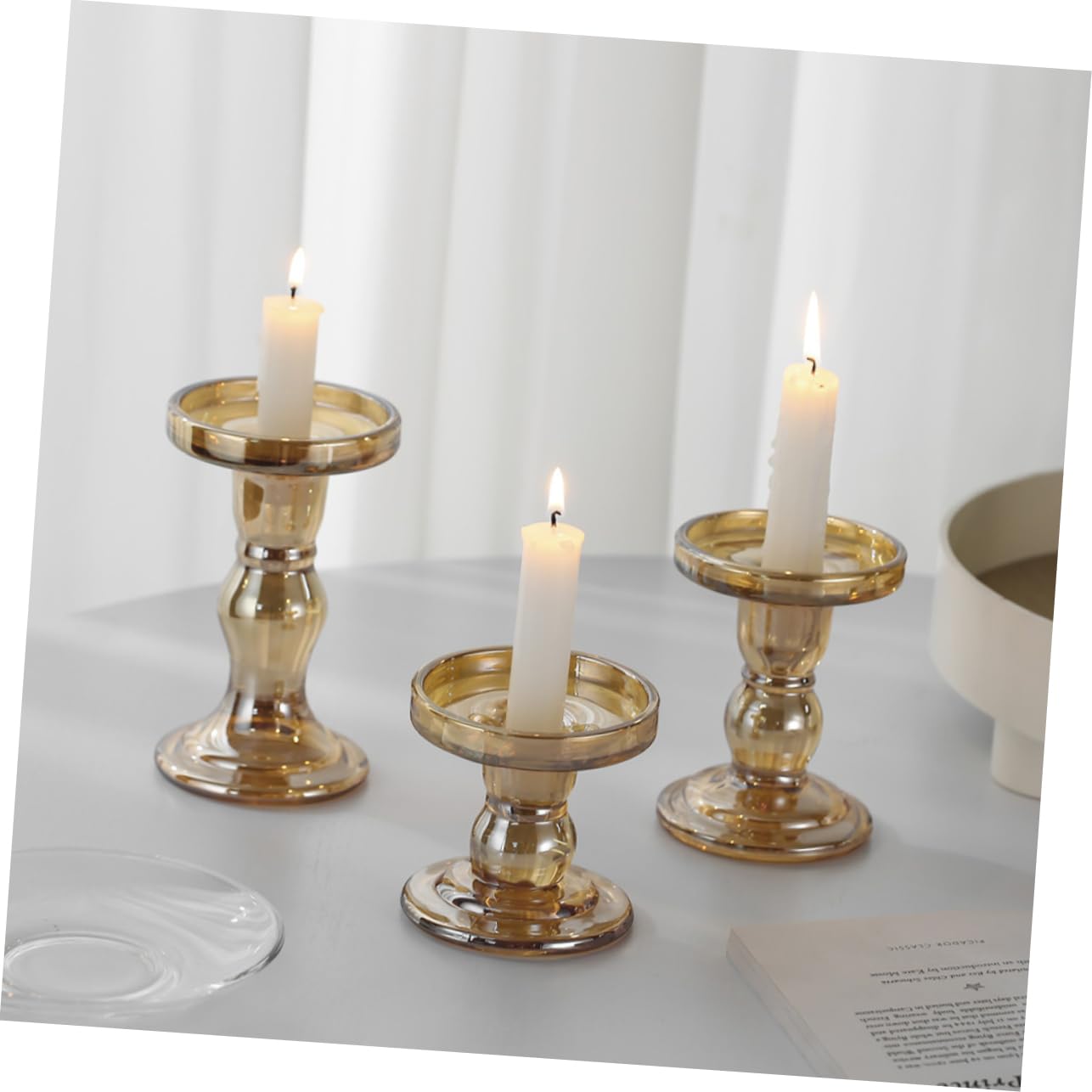 Ciieeo 3pezzi Portacandele Per Decorazione Tavolo Elegante Candelabro Per Atmosfera Calda e Accogliente Per Feste e Occasioni Speciali