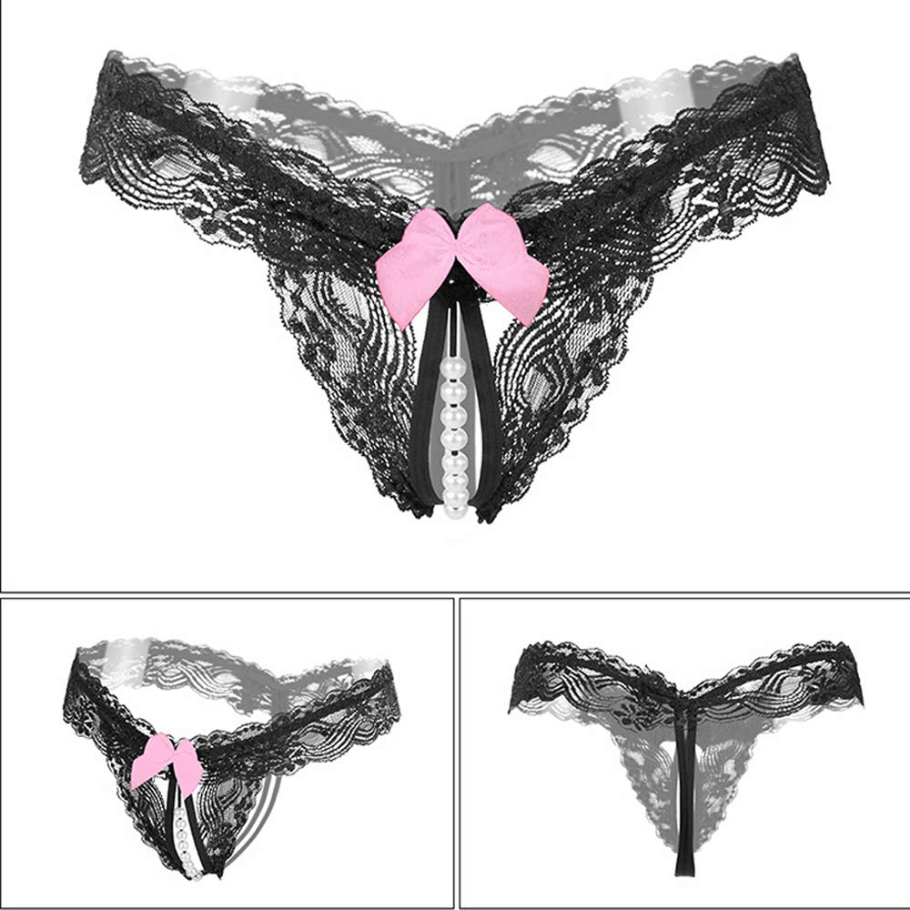 ZHINIAN Slip Sexy Da Donna In Pizzo Scava Fuori Mutandine All'uncinetto Con Lacci Mutandine Perizoma G String Lingerie Biancheria Intima Perizoma Di Seta Per Le Donne Pack, Rosso, L - Foto 7