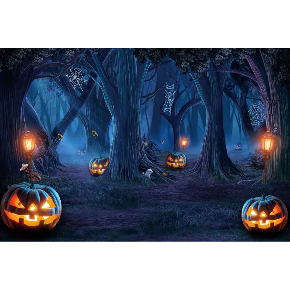 Amazon.com : Renaiss Halloween Backdrop Spider Web Trees Grimace