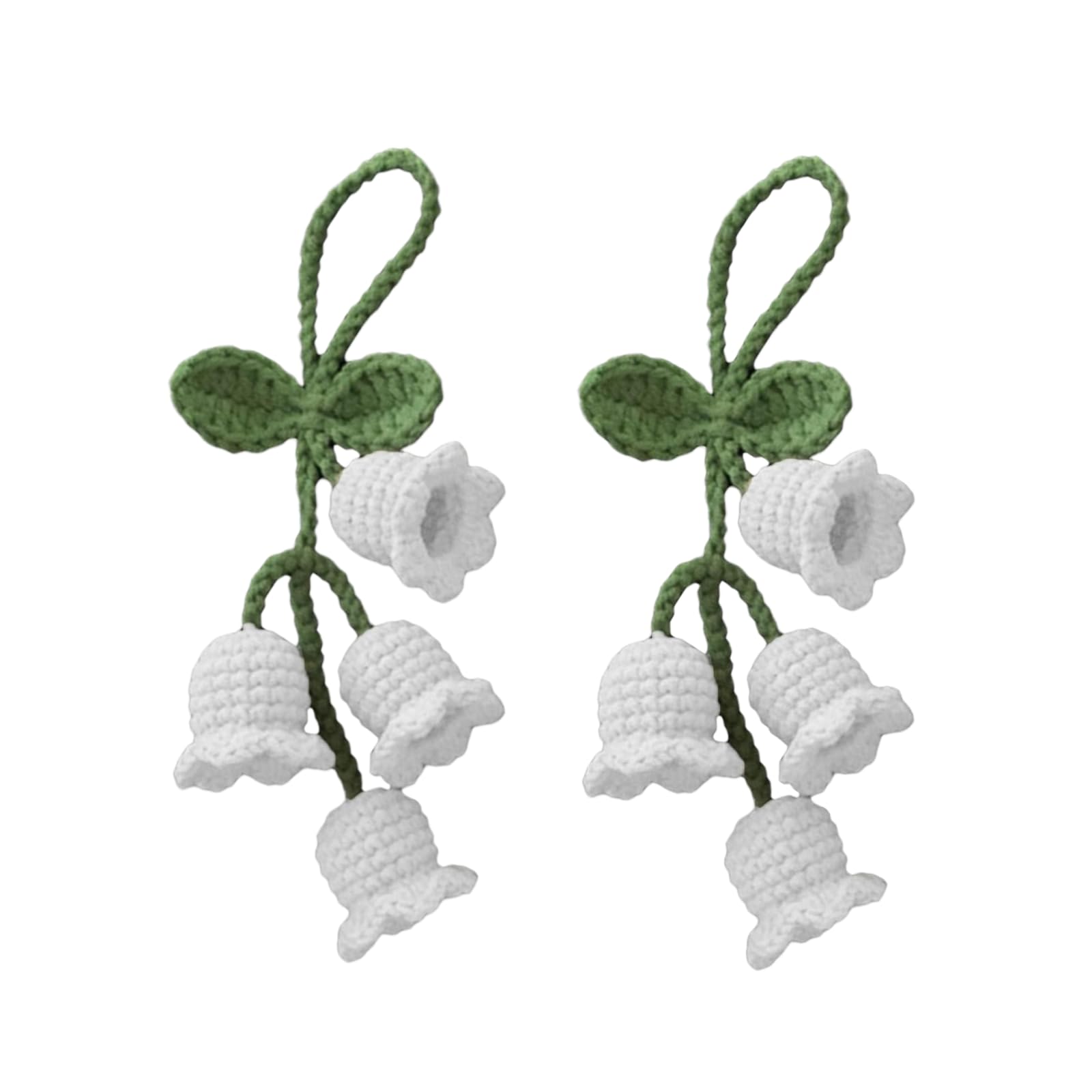 Wpppan Unisex Multicolour 2Pcs Creative Knitted Orchid Flower Keychain Charms Crochet Flower Pendant For Car Key Purse Phone Supplies Mini Macrame Keychains Boho Macrame Bag Charms Or Car Key Purse Phone Wallet