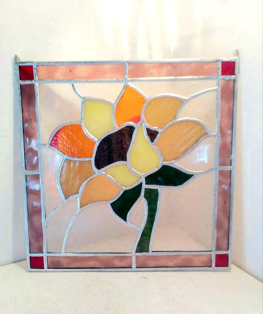 夏におすすめ ステンドグラス ひまわりのパネル