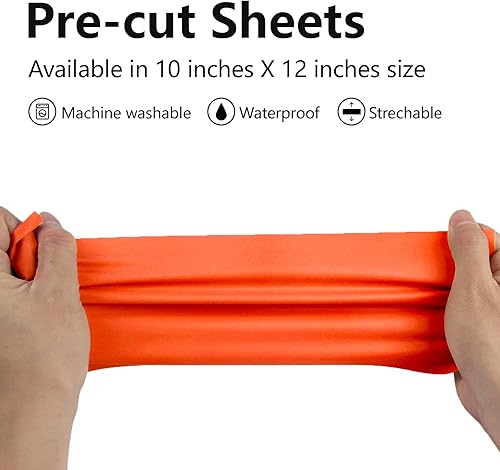 Miniatura 3 de Paquete de 10 láminas de vinilo de transferencia de calor HTV naranja 10 hojas de 12 x 10 pulgadas - Vinilo naranja para planchar para camisetas,