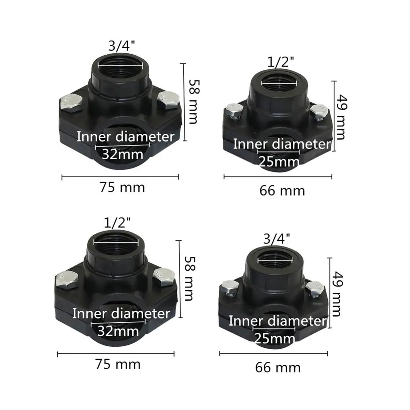 Średnica zewnętrzna 25 mm/32 mm rura 1/5.1 cm 3/10.2 cm złącze z gwintem żeńskim hydraulika do mocowania rur zaciskowych zaciski 10 szt. (32 mm-3I4 cala)
