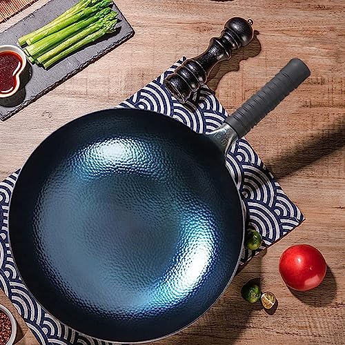 Wok de hierro tradicional con mango 34 cm miniatura 3