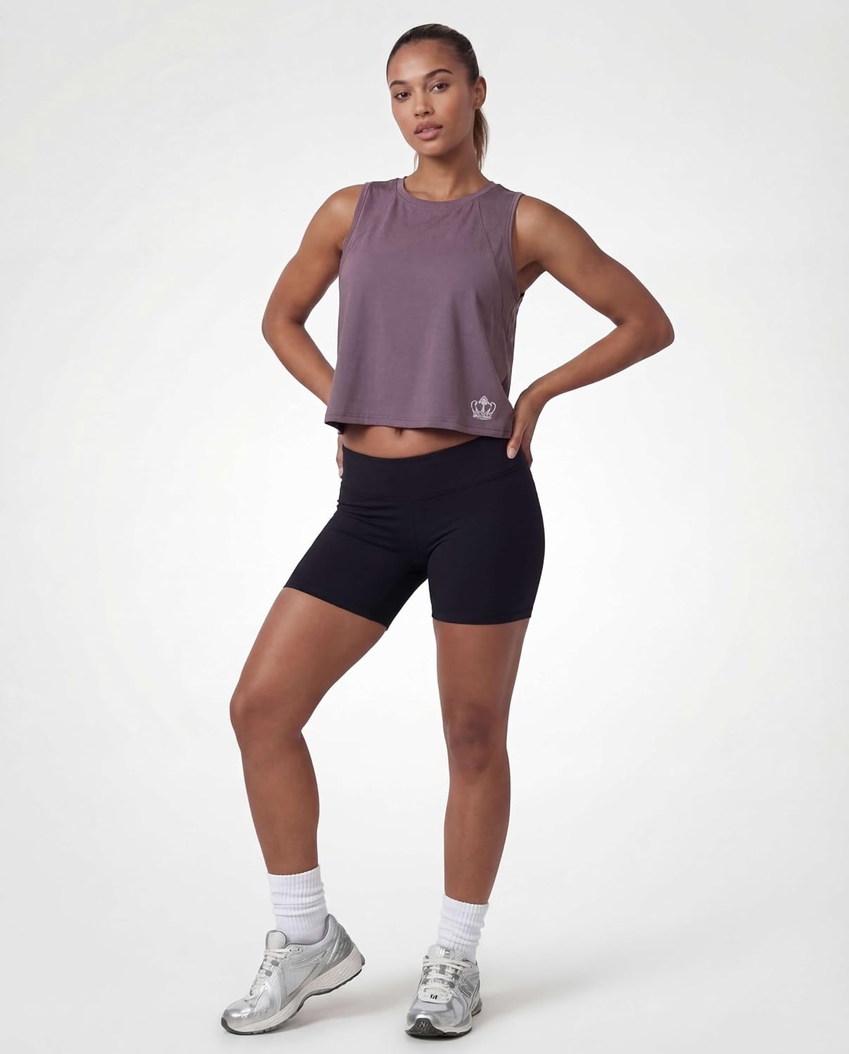 Juicy Couture Women's Dry Fit Cropped Muscle Tank Workout Athletic Sleeveless Gym Running Sports Active Moisture Wicking