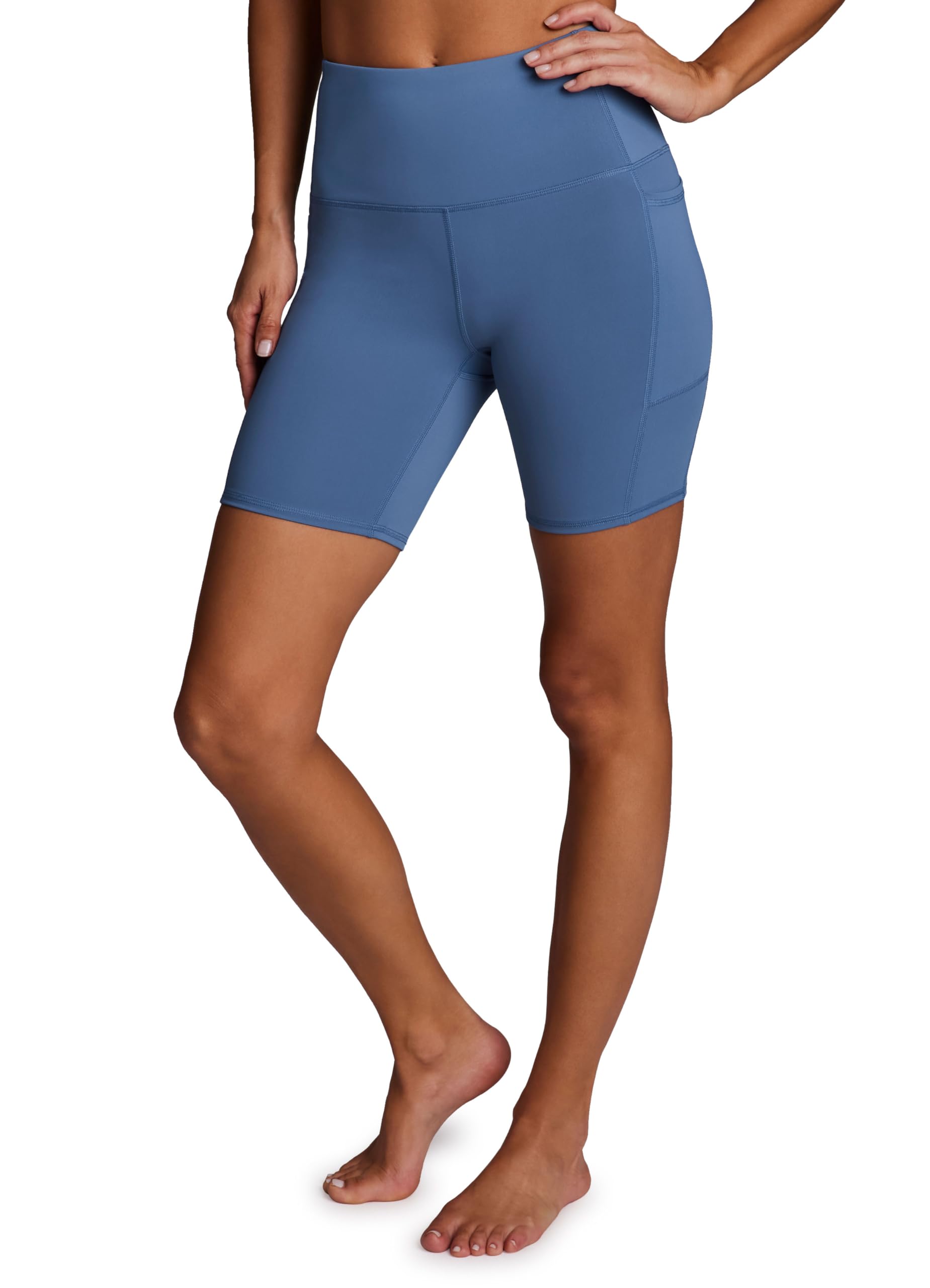 RBX Activewear - Pantalones cortos de ciclismo para mujer de 7 pulgadas con bolsillos, cintura alta, a prueba de sentadillas, pantalones cortos de entrenamiento para correr, yoga