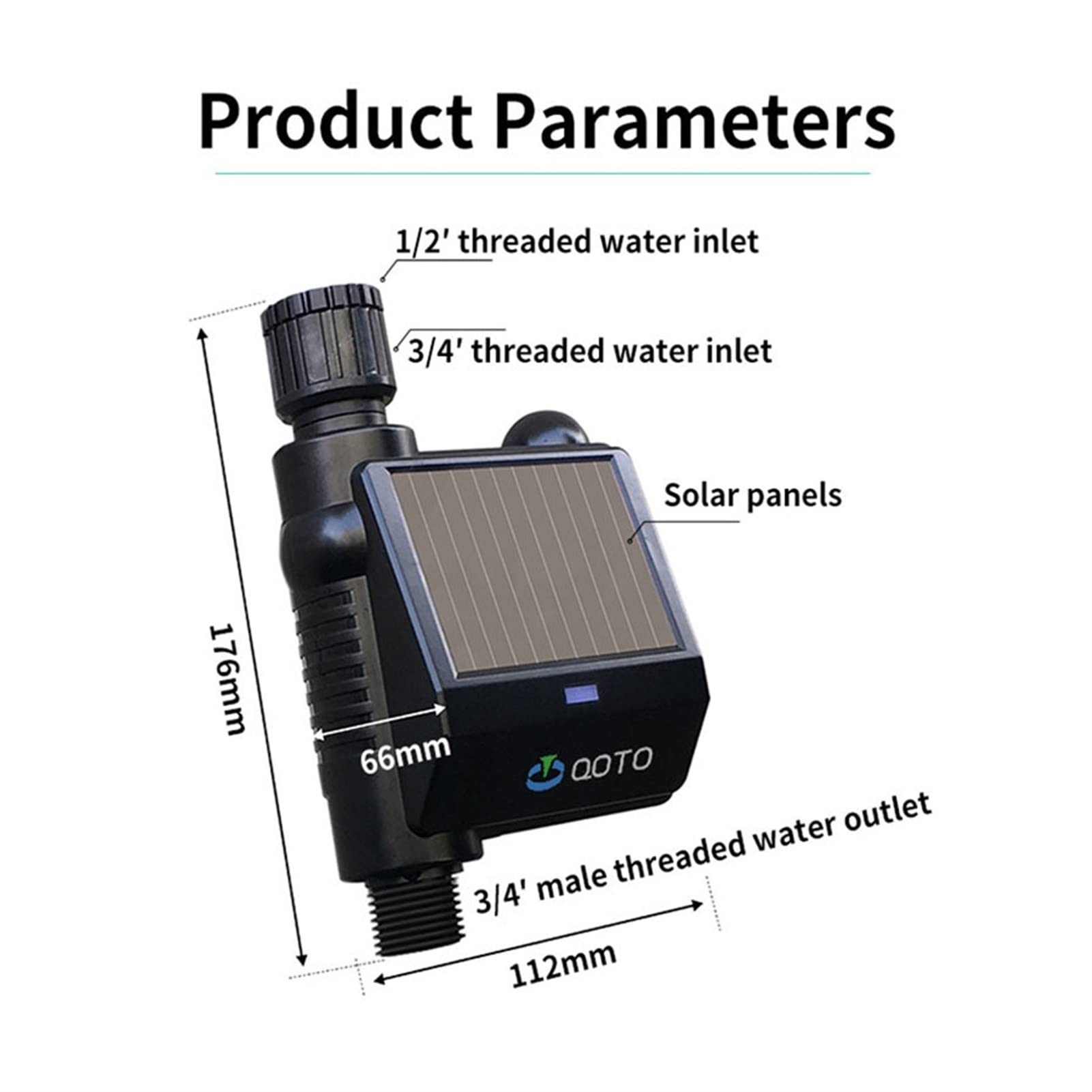 Solar WIFI Temporizador de riego Válvula de bola Gardín Controlador de riego inteligente Riego automático Temporizador de agua Sistema de riego inteligente(Only controller)