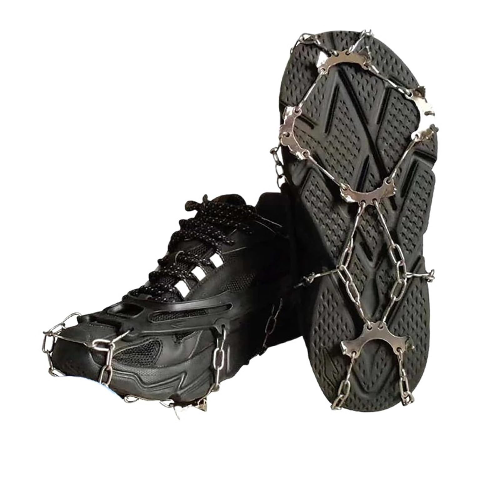 Grödel Teeth Steel Ice Gripper Spike for Shoes Anti Slip Climbing Hiking Snow Spikes Crampons Cleats Grips Boots Cover für Winterwanderungen