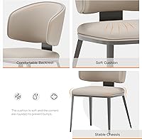 Vista 8 de Dining Chairs Modern High Backrest Comfortable, Fashion Upholstered Kitchen Chair Armless Dinner Chair with Metal Legs for All Rooms
