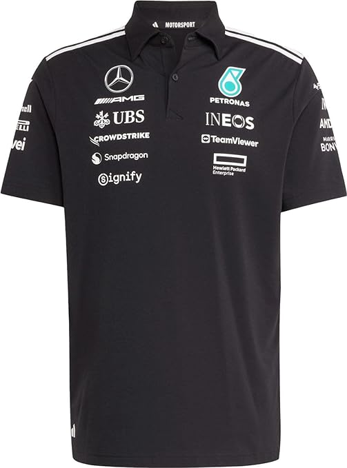 adidas Mercedes-AMG Petronas F1 2025 Men's Team Polo Shirt (White, M)