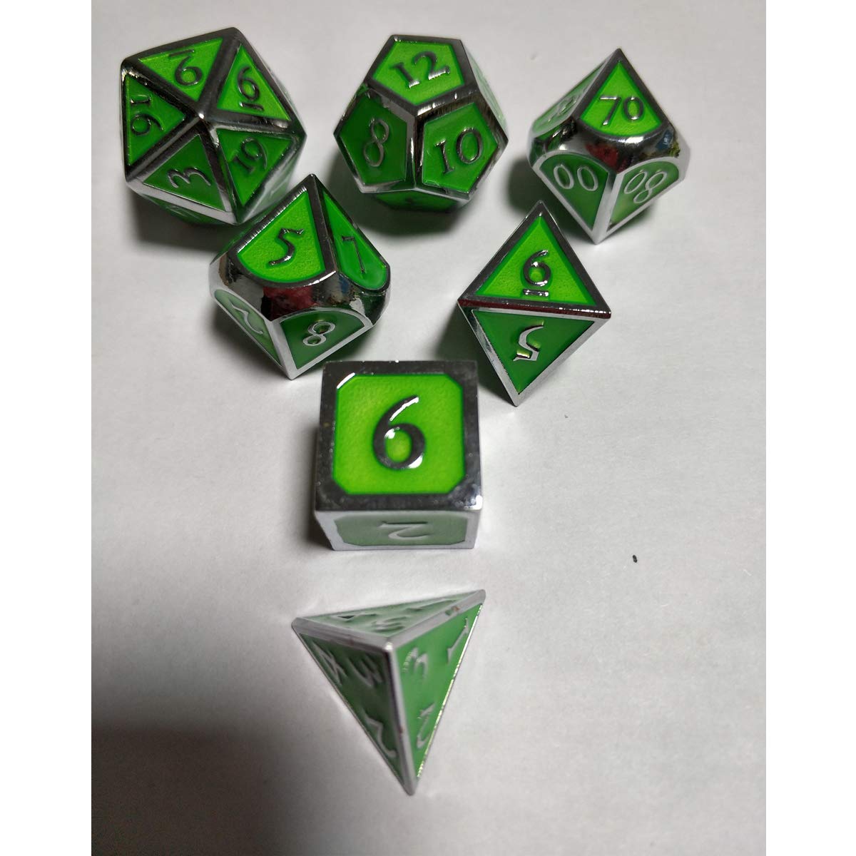 7 Piezas En Relieve Heavy Metal Polyhedral Dice Dnd Rpg Mtg Juego De Rol Con Bolsa De Almacenamiento - # 14