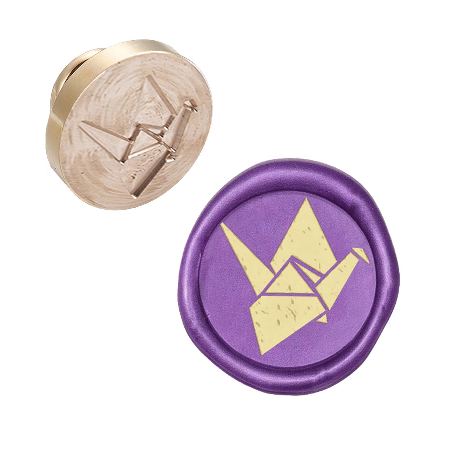 CRASPIRE Wax Seal Stamp Head Papercranes Removable Sealing Brass Stamp Head for Creative Gift Envelopes Invitations Cards Decoration