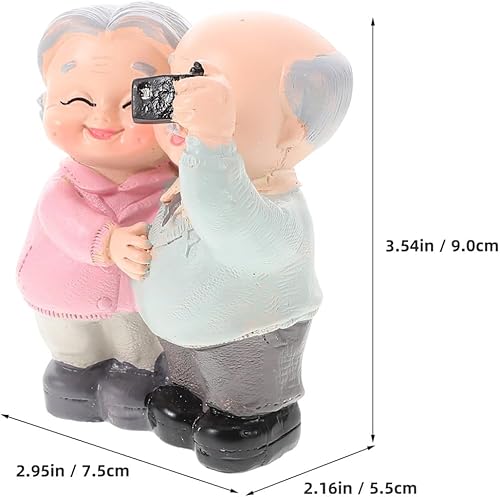 Miniatura 3 de Figuras de pareja de ancianos cariñosos, figura de pareja mayor, figuras de pasteles, abuelos, figuras antiguas, pastel, abuela, abuelo, adorno de