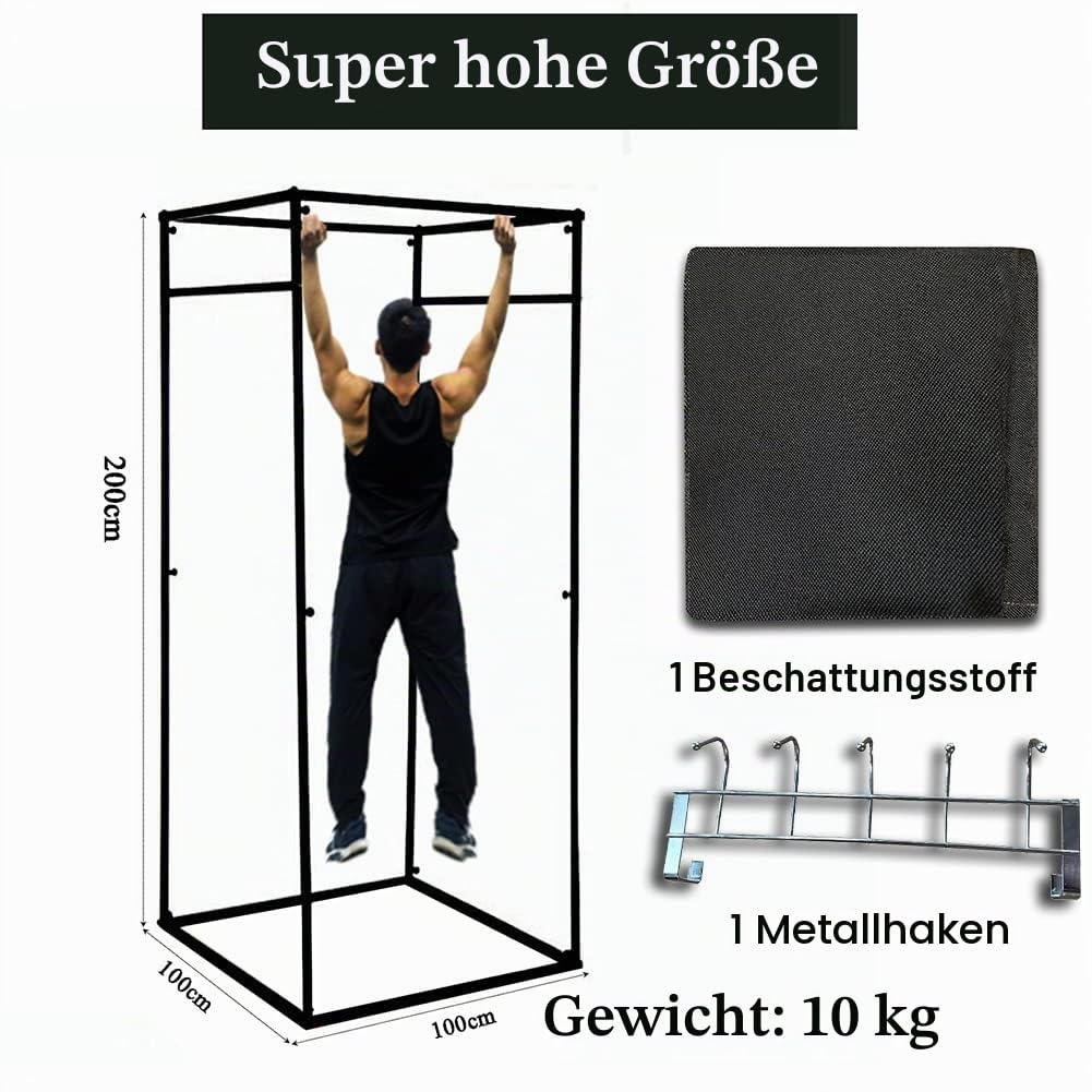 Tragbare Bewegliche Umkleidekabine, Bodenstehend & Quadratisch mit Verdunkelungsvorhang – Sichtschutz Trennwand für Bekleidungsgeschäft, Büro und Einkaufszentrum