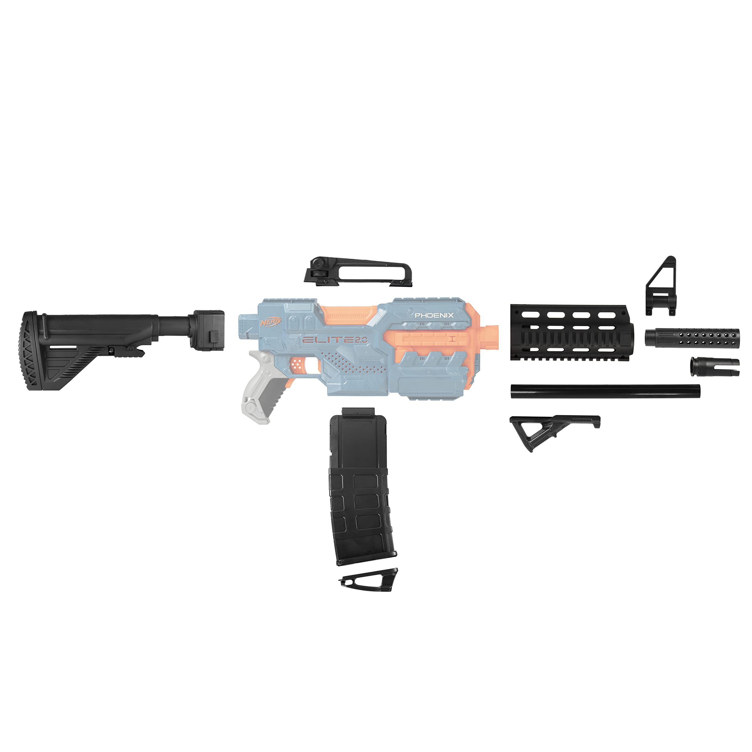 M4 Body Kit - Mod Upgrade Kit passend für NERF N-Strike Elite Phoenix CS-6 und Stryfe - 13-teiliges Set - schwarz - Blaster-Modding & Zubehör
