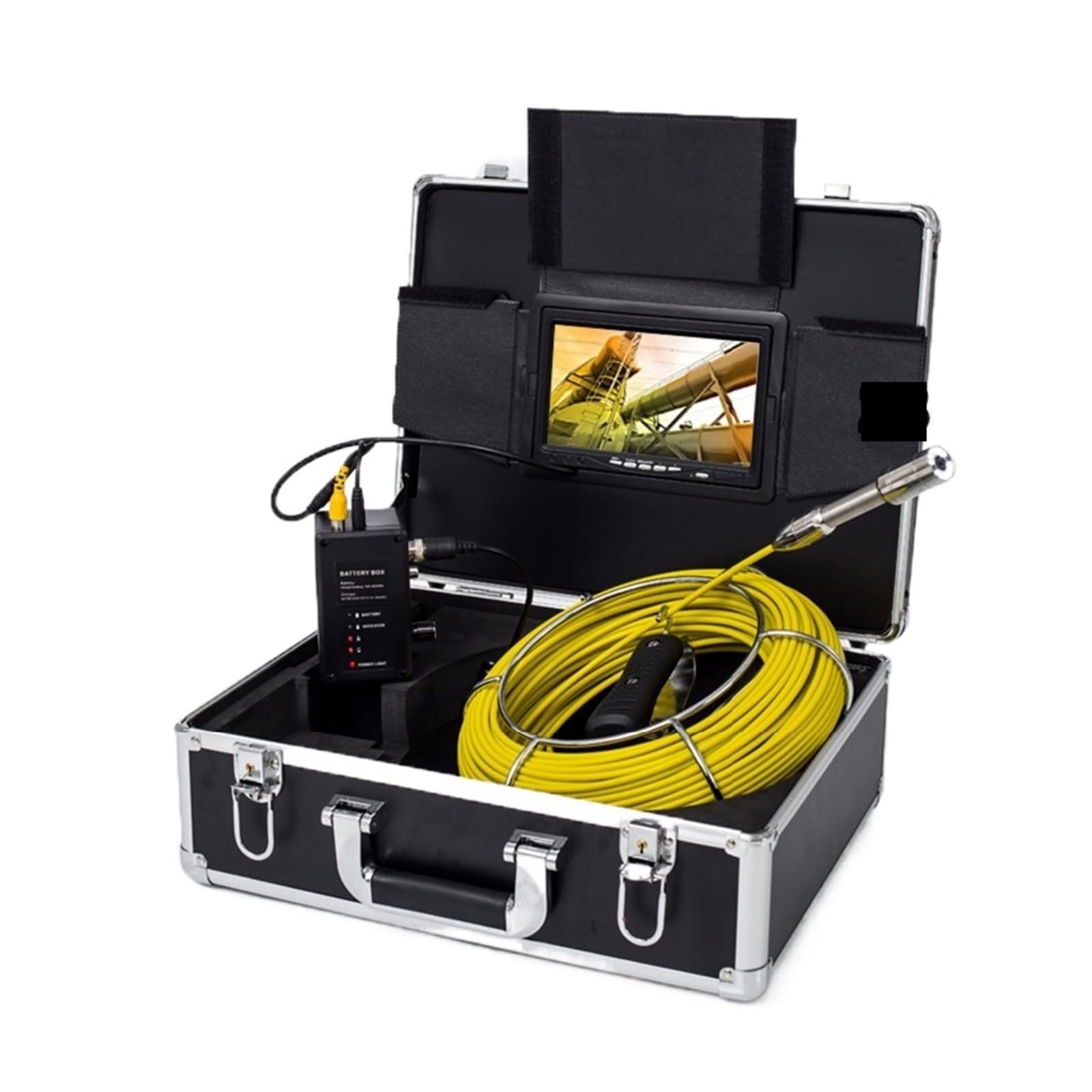 Sewer Camera, Pipe Inspection Camera DVR 7" Monitor HD 1080P 8GB 20/30/50/100M SYANSPAN 23mm IP68 Drain Sewer Pipeline Industrial Endoscope(50m,23mm DVR)