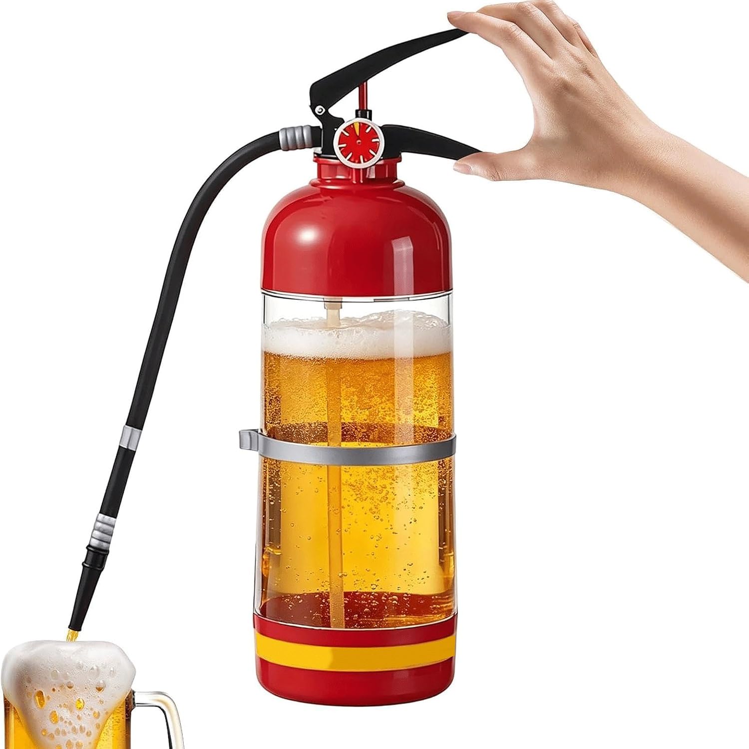 Distributore Di Birra Da 3 L, Distributore Di Bevande A Forma Di Estintore | Distributore portatile per birra e vino, ideale per la casa, l'ufficio, le feste e i ristoranti(3L)