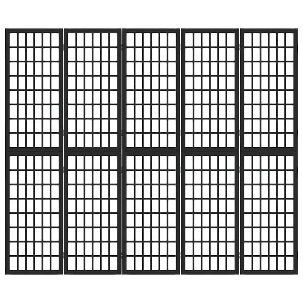 vidaXL Cloison de séparation Pliable 5 Panneaux 200x170 cm Noir