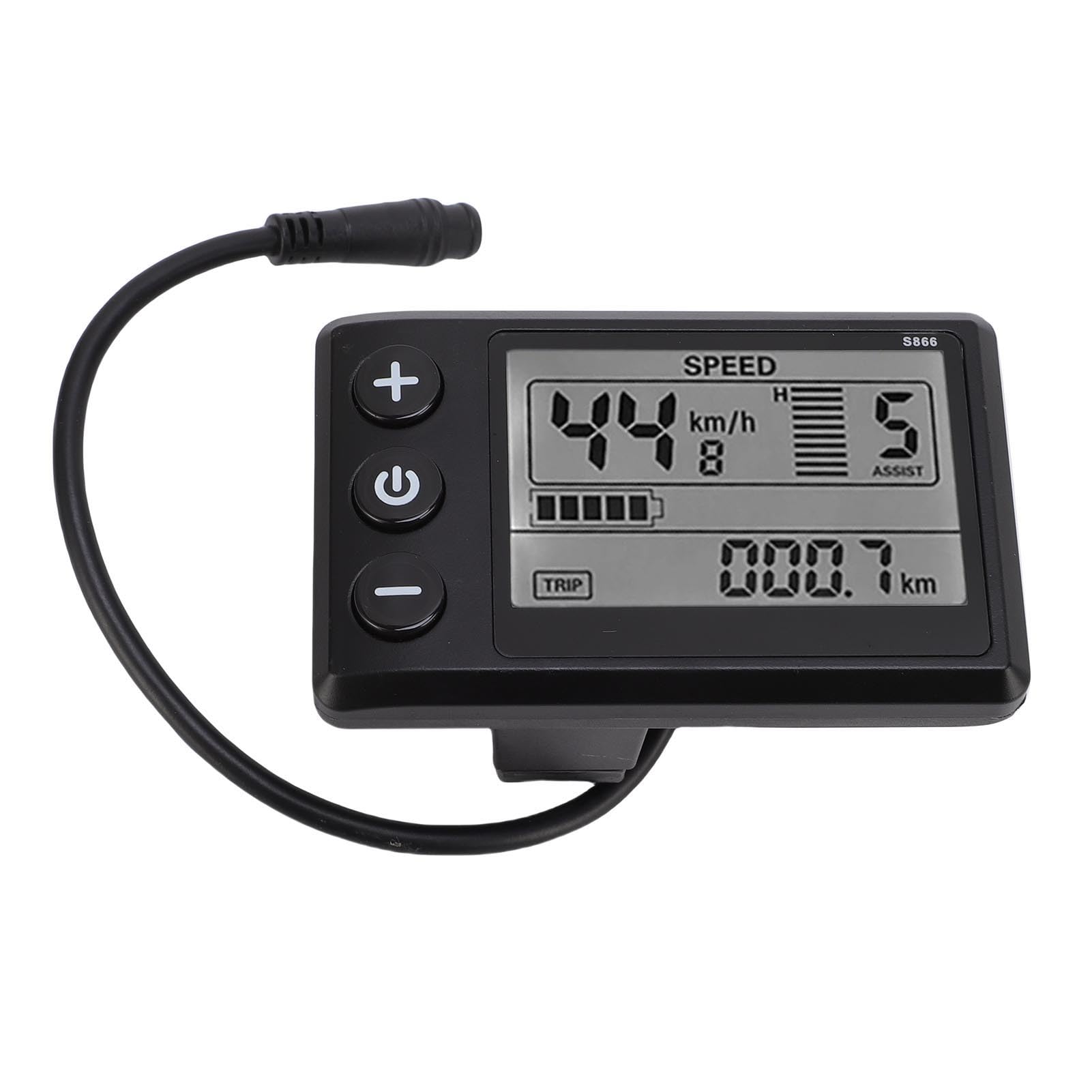 Sxhlseller Display LCD Impermeabile con Connettore a 6 Pin |Pannello S866 per Bici Elettrica e Scooter con Retroilluminazione, Accessorio Ciclismo
