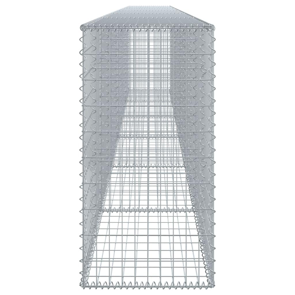 VidaXL Cesta De Gaviones Con Cubierta De Hierro Galvanizado 600X50X100 Cm, Muro De Contención, Valla De Jardín, Color Plateado