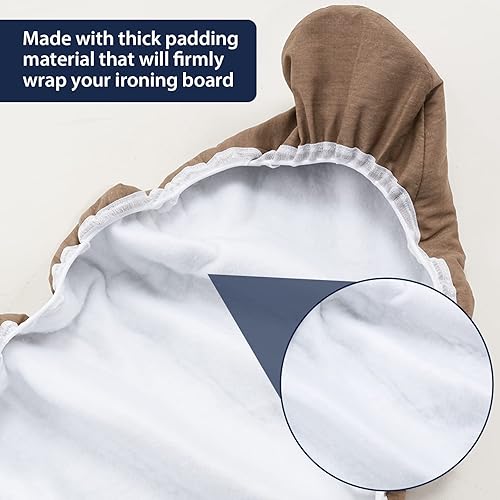 Miniatura 5 de Seiritex Funda para tabla de planchar de 12 x 32 pulgadas, se adapta a la tabla de planchar reflectante al calor, acolchado de 3 capas gruesas con
