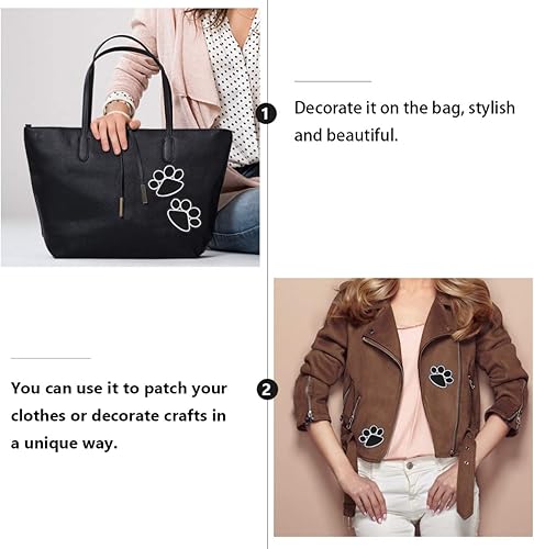 Miniatura 7 de 20 parches de pata de cachorro para perro, apliques bordados, parches de costura bordados, accesorios de tela para manualidades, parches negros para