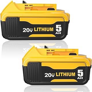 【2-Pack 20V 5.0Ah】 DCB206 Replacement Battery for Dewalt 20V Battery DCB207 DCB204 DCB203 DCB201 DCB200 DCB180 Lithium Ion Batteries Compatible with Dewalt Battery 20 Volt DCD/DCF/DCG Series Tools