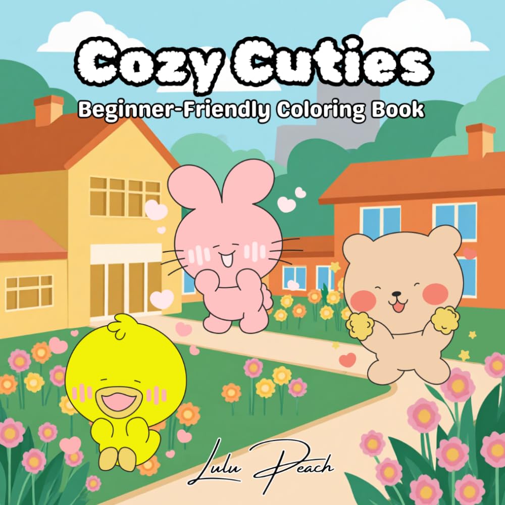 Cozy Cuties: Beginner-Friendly Simple & Bold Coloring Book 30 Cute & Easy Coloring Pages with Adorable Animals, Sweet Characters, Bold Simple Designs, ... Toddlers, Preschoolers, and Young Children