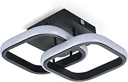 Luminária De Teto LED Quadrada E Moderna, Luz De Teto Preta Para Corredor, Quarto E Sala De Estar, 3000K-6000K