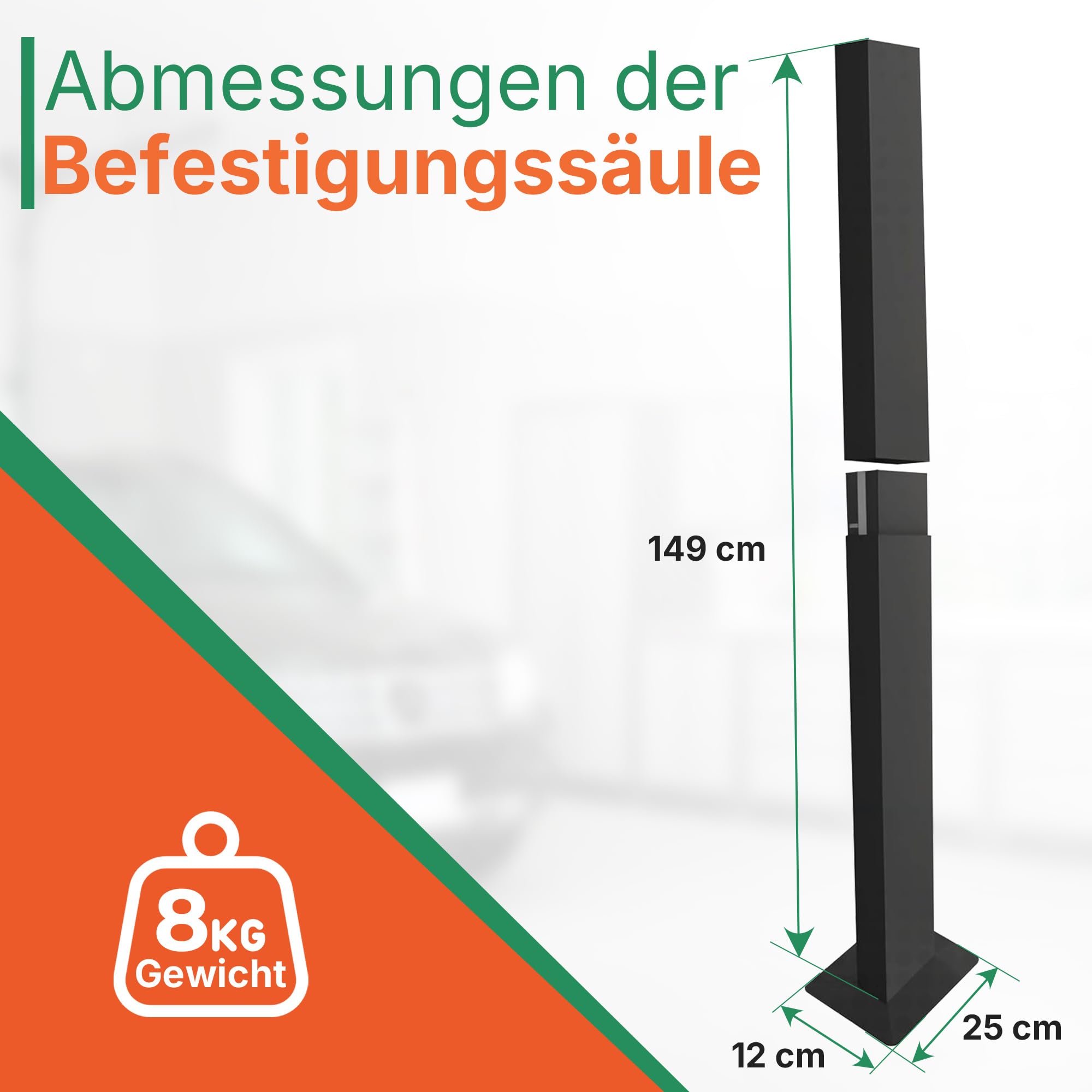LDY Wallbox Standfuß für Wallbox Pulsar Pro, Freistehende Installation für Einfahrt oder Parkplatz, Für den Außenbereich, Metall Standfuß mit Steckerhalter