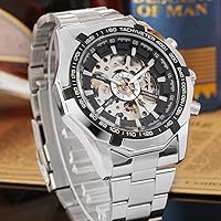 Vista 2 de FORSINING Reloj de pulsera automático impermeable para hombre con pulsera de acero inoxidable