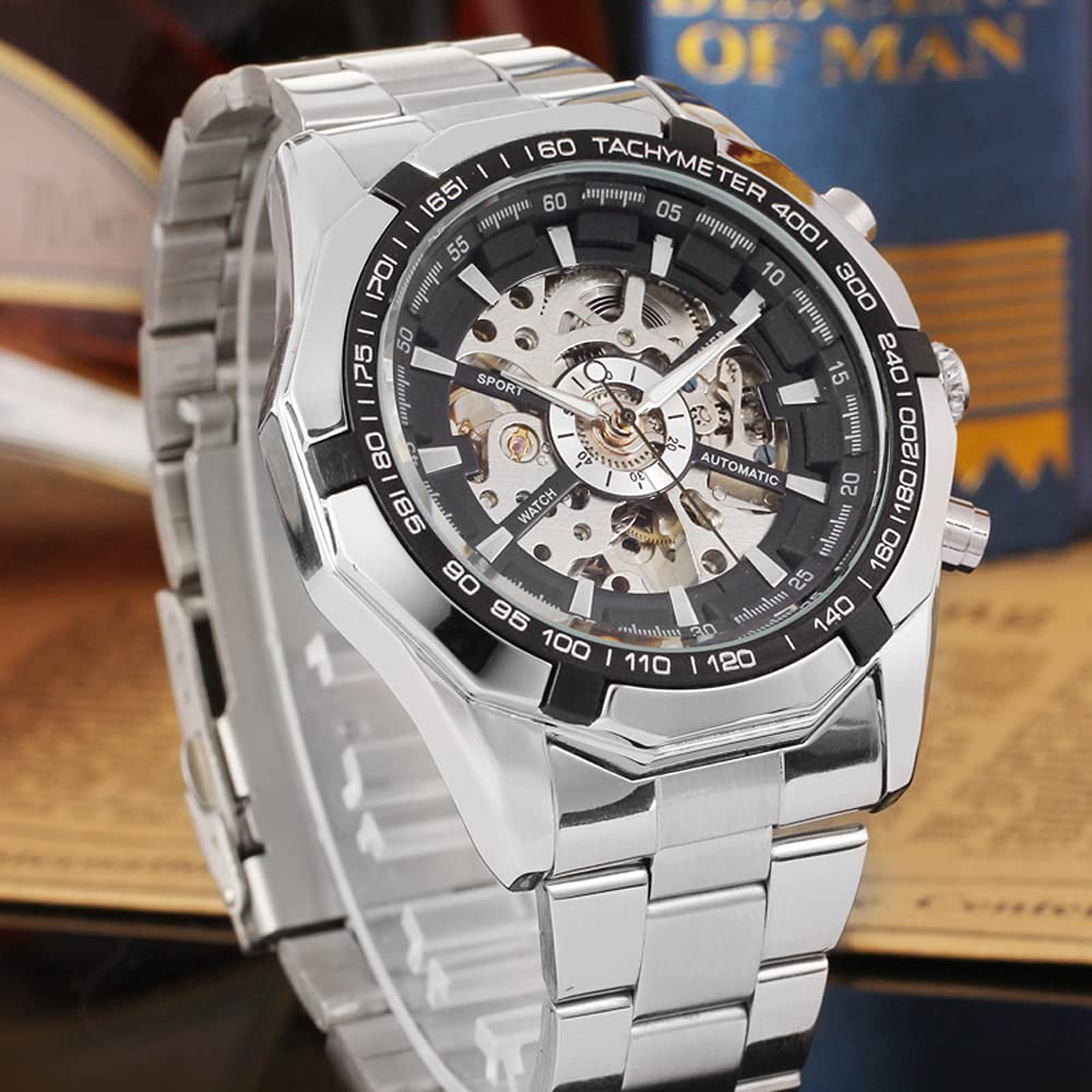 Forsining, orologio da polso da uomo, automatico, impermeabile, con cinturino in acciaio inox