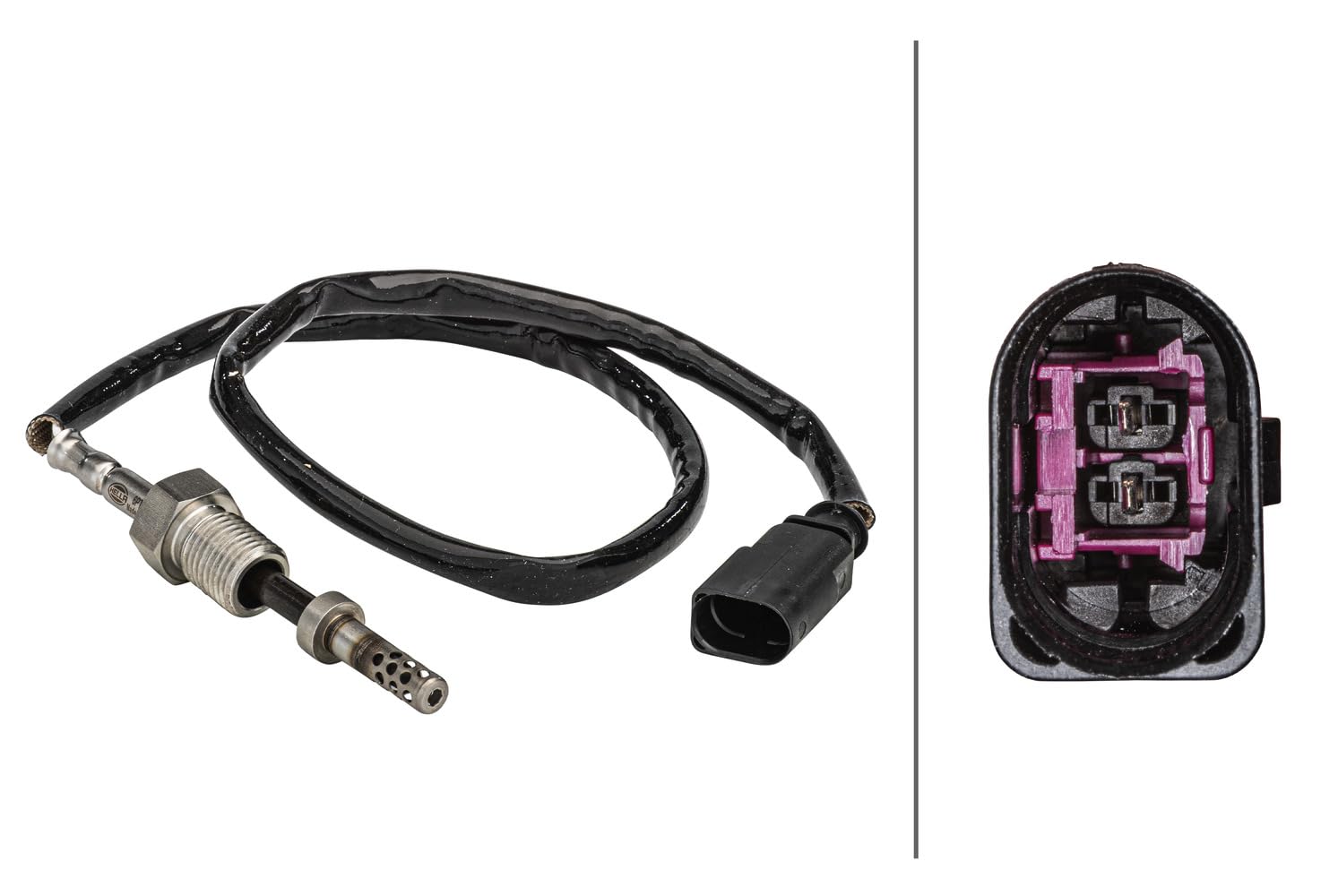 HELLA 6PT 358 181-141 Sensor, Abgastemperatur - 2-polig - geschraubt - Kabel: 475mm