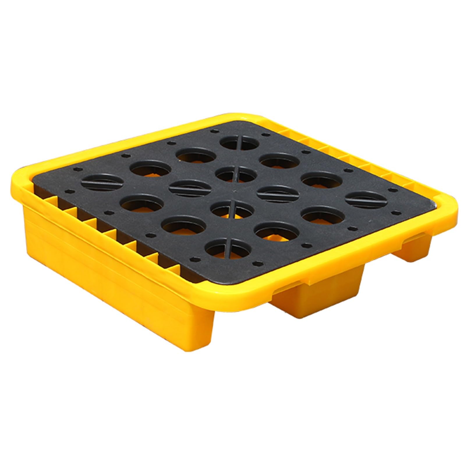 JKJZSALJ Oil Tank Spill Tray,Spill Platform, Spill Containment Platform With Drain Outlet, Modular Polyethylene Leakproof Tray For Kitchen Factory Garage, Anti Spill Pallets For S,72x72x16CM
