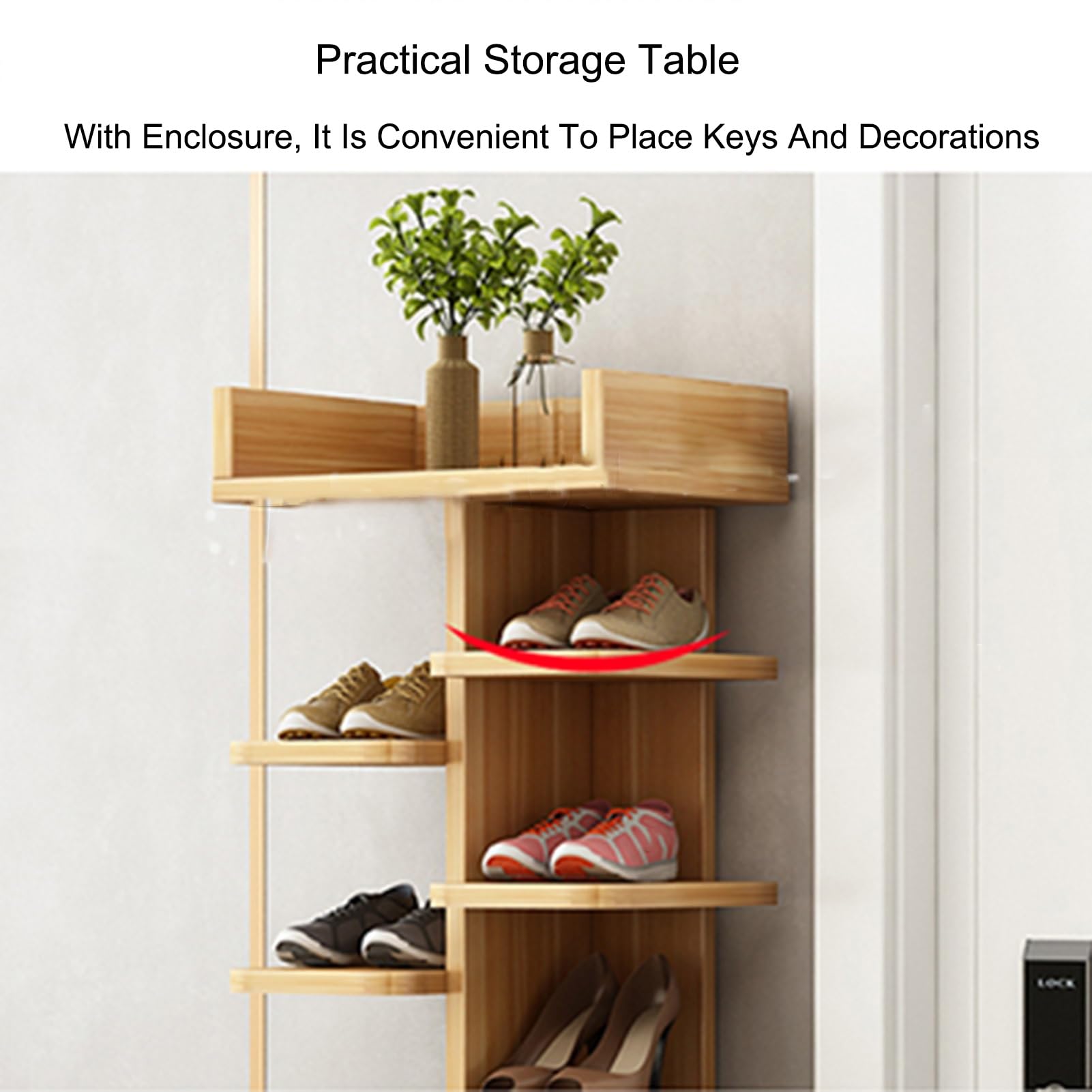 Zapatero Vertical de 5, 6, 7 y 8 Niveles para Entrada y Dormitorio, solución de Almacenamiento de Zapatos Estrecho, Elegante diseño Rojo (113 x 42 cm/44,5 x 16,5 Pulgadas)