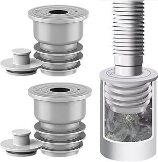 WISIRENT 2 Pièces 35-40mm Joint de Tuyau de Machine à Laver, Gris Bouchon D'étanchéité de Tuyau d'évacuation, Bouchon d'Étanchéité Déodorant Anti Odeur Canalisation pour Cuisine, Salle de Bain