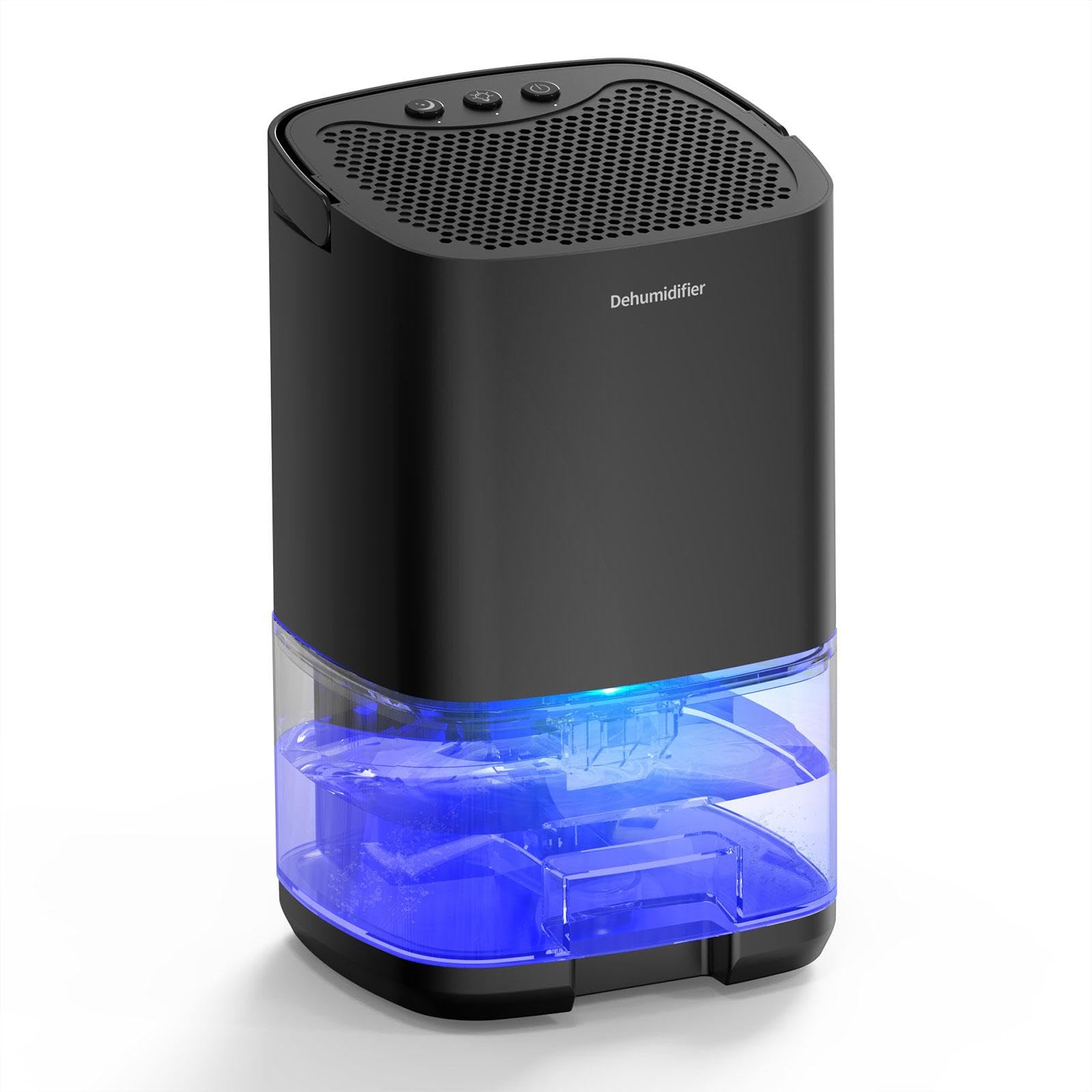 Mini Deumidificatore Portatile con Capacità di 1000 Ml, Spegnimento Automatico, Luce Notturna, Tecnologia Silenziosa, Adatto per Camera Da Letto, Bagn, Nero