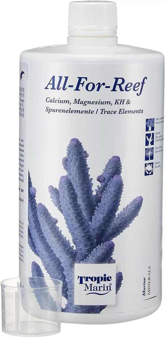 Tropic Marin All for Reef 250ml 500ml 1000ml Complete Single Solution for Alkalinity Calcium Magnesium Cation Anion No Mixing Needed Reef Mineral (250mL Bottle)