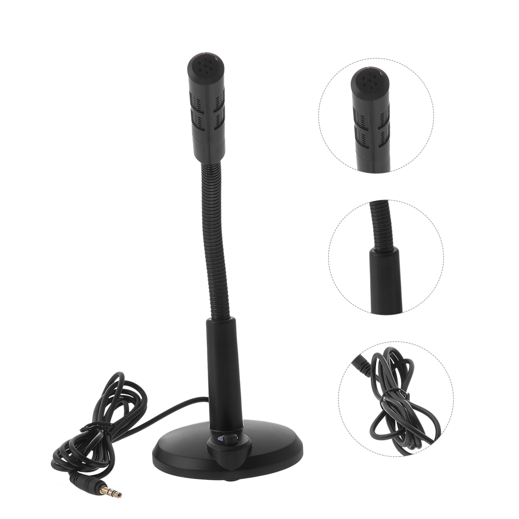 QUMIIRITY 1Pc Creative Desktop Microphone Voice Chat Mic for Laptop Adjustable Angle High Sensitivity for Streaming Meetings and Voice Chat Black