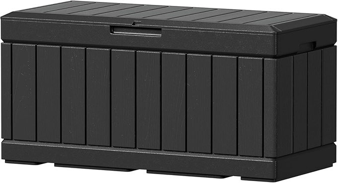 GUNJI 88-Gallon Resin Deck Box - Water-Repellent & UV-Protected Storage Solution