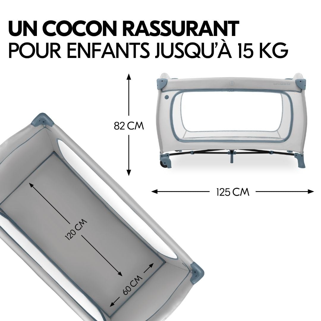 hauck Lit Parapluie Bébé avec Matelas Sleep N Play Go Plus - Dusty Blue