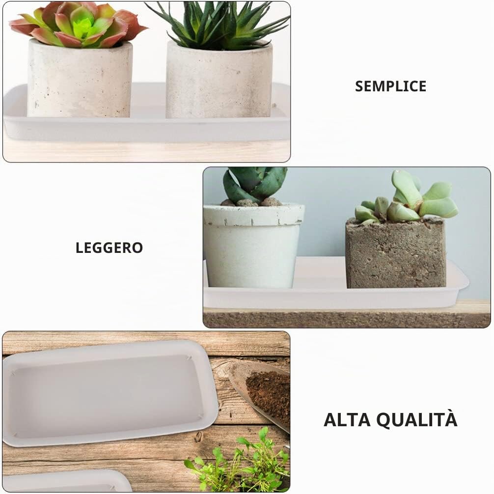 Happyyami 6pezzi Vassoi per Fioriere Stabili Vaschette Sottovasi per Piante Plastica Leggera Resistenti e Pratici Prevenzione Perdite e Facilità di Manovra per Vasi da Giardino e Interni