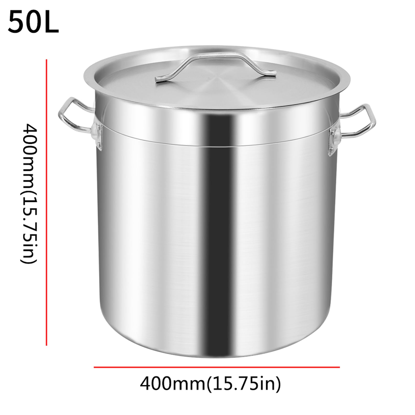 MOOTACO 50L Heavy-Duty Stainless Steel Induction Stock Pot